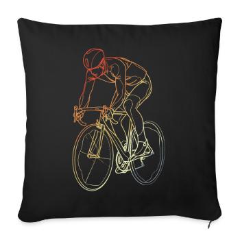 Vintage Cyclist Line Art - Sofa pillowcase 17,3'' x 17,3'' (45 x 45 cm) - black - Front