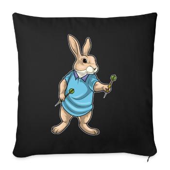 Hase Dart Dartpfeil - Sofakissenbezug 45 x 45 cm - Schwarz - Vorne
