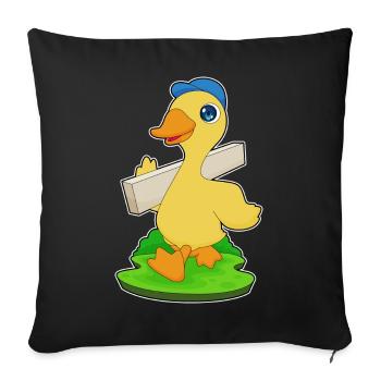 Artisanat du bois du charpentier de canard - Housse de coussin décorative 45 x 45 cm - noir - Devant