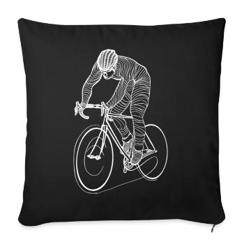 Cyclist - Sofa pillowcase 17,3'' x 17,3'' (45 x 45 cm) - black - Front