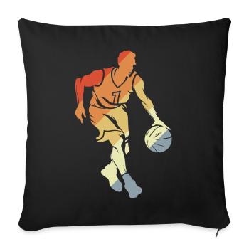 Vintage Basketball Player - Sofa pillowcase 17,3'' x 17,3'' (45 x 45 cm) - black - Front