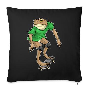 Frog Skater Skateboard - Sofa pillowcase 17,3'' x 17,3'' (45 x 45 cm) - black - Front