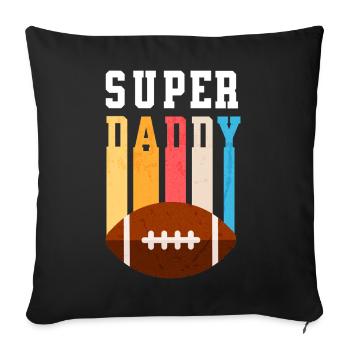 Papa Super Daddy Football Best Dad - Sofa pillowcase 17,3'' x 17,3'' (45 x 45 cm) - black - Front