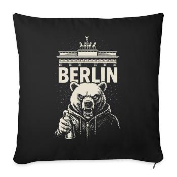 Berlin Rebel - Sofa pillowcase 17,3'' x 17,3'' (45 x 45 cm) - black - Front