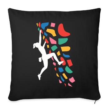 Escalade de bloc Prises colorées - Housse de coussin décorative 45 x 45 cm - noir - Devant
