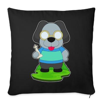 Chien Pièces d’échecs Queen Chess - Housse de coussin décorative 45 x 45 cm - noir - Devant