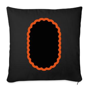 Patch vélo ovale, vélo patch vélo - Housse de coussin décorative 45 x 45 cm - noir - Devant