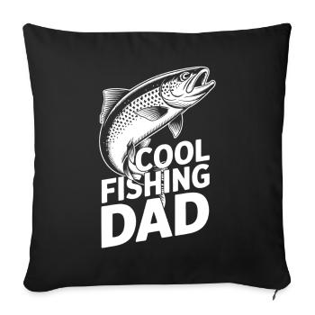Fishing Father Illustration - Sofa pillowcase 17,3'' x 17,3'' (45 x 45 cm) - black - Front