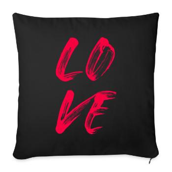 Love Love Amore Handwriting Lipstick Wedding - Sofa pillowcase 17,3'' x 17,3'' (45 x 45 cm) - black - Front