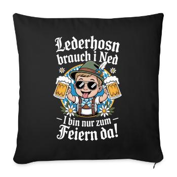 Conception festive de fête de la bière avec chope à bière - Housse de coussin décorative 45 x 45 cm - noir - Devant