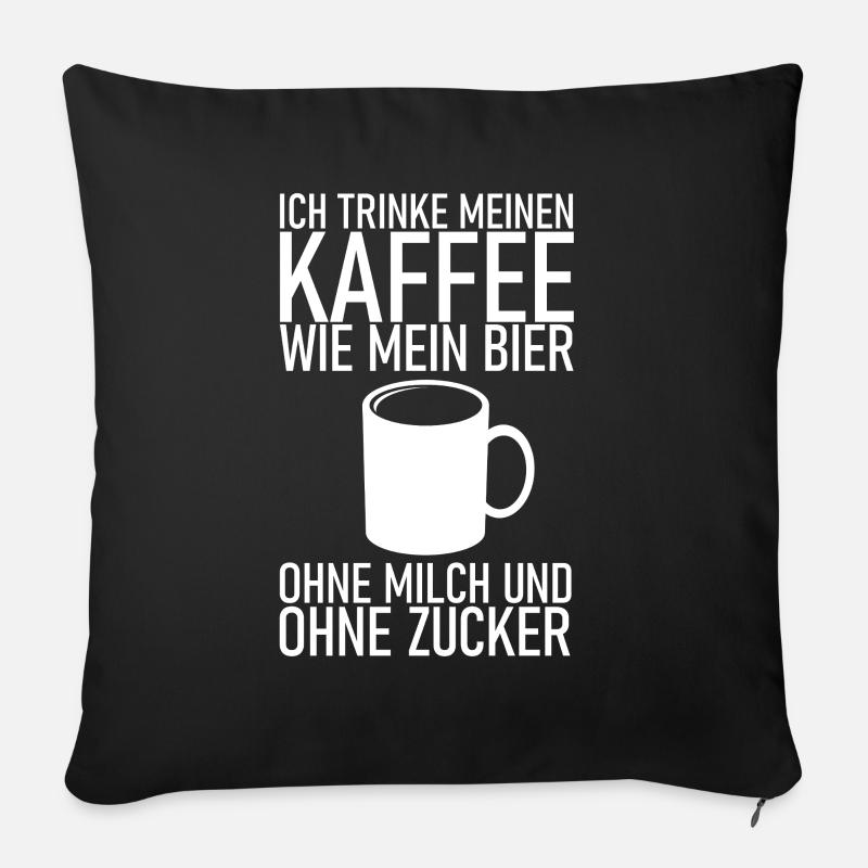 Schwarzer Kaffee - Sofakissenbezug 45 x 45 cm - Schwarz
