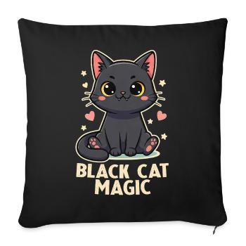 Black Cat Black Cat Magic Cute Kawaii - Sofa pillowcase 17,3'' x 17,3'' (45 x 45 cm) - black - Front