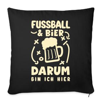Drôle de Football Football Fan Cadeau - Housse de coussin décorative 45 x 45 cm - noir - Devant