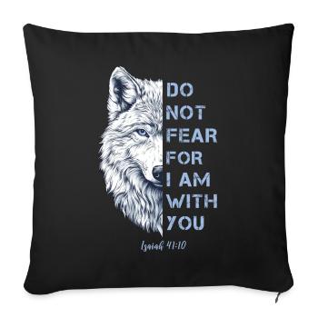Religious Quote Bible Verse - Sofa pillowcase 17,3'' x 17,3'' (45 x 45 cm) - black - Front