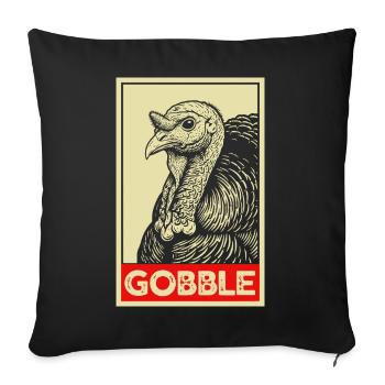 Je suis juste là pour la sauce drôle de Thanksgiving - Housse de coussin décorative 45 x 45 cm - noir - Devant