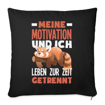 Ma motivation et moi - actuellement séparés - Housse de coussin décorative 45 x 45 cm - noir - Devant