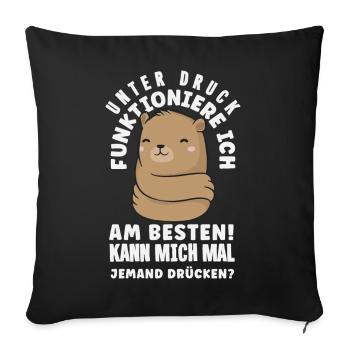 I function best under pressure - Sofa pillowcase 17,3'' x 17,3'' (45 x 45 cm) - black - Front