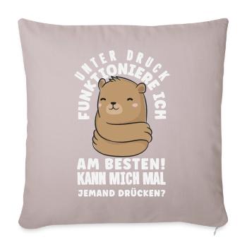 Je fonctionne mieux sous pression - Housse de coussin décorative 45 x 45 cm - taupe clair - Devant