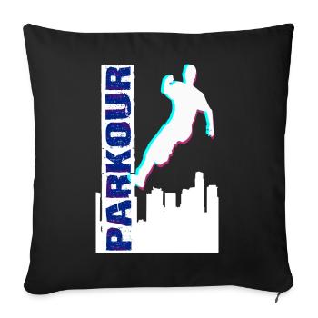Parkour - Sofakissenbezug 45 x 45 cm - Schwarz - Vorne