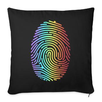 Colorful Rainbow Fingerprint - Sofa pillowcase 17,3'' x 17,3'' (45 x 45 cm) - black - Front