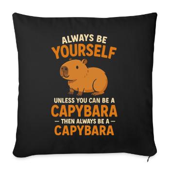 Capybara - Sofakissenbezug 45 x 45 cm - Schwarz - Vorne