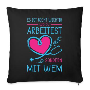 Infirmière Cadeaux Infirmière Infirmière Drôle - Housse de coussin décorative 45 x 45 cm - noir - Devant