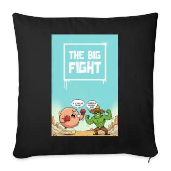 Le grand combat - Housse de coussin décorative 45 x 45 cm - noir - Devant