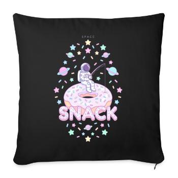 Astronaut Donut Snack - Sofa pillowcase 17,3'' x 17,3'' (45 x 45 cm) - black - Front