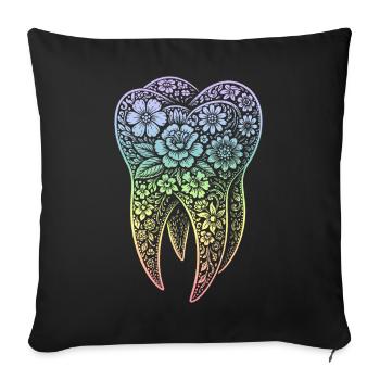 Flowers tooth in gradient - Sofa pillowcase 17,3'' x 17,3'' (45 x 45 cm) - black - Front