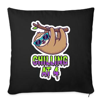 Chilling At 4 Faultier - Sofakissenbezug 45 x 45 cm - Schwarz - Vorne
