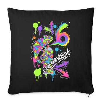 Colorez votre monde 6 Caméléon - Housse de coussin décorative 45 x 45 cm - noir - Devant