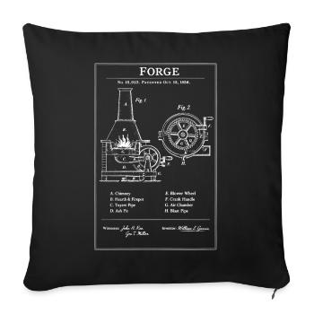 Forge Gear Blueprint - Sofa pillowcase 17,3'' x 17,3'' (45 x 45 cm) - black - Front