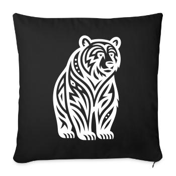 Just a White Bear #2 / JustN-imal - Sofa pillowcase 17,3'' x 17,3'' (45 x 45 cm) - black - Front