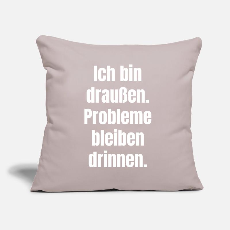 Draußen Spruch Großformat Sofakissenbezug 45 x 45 cm