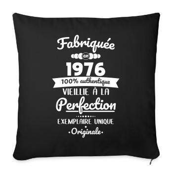 Made in 1976 – Aged to perfection - Sofa pillowcase 17,3'' x 17,3'' (45 x 45 cm) - black - Front