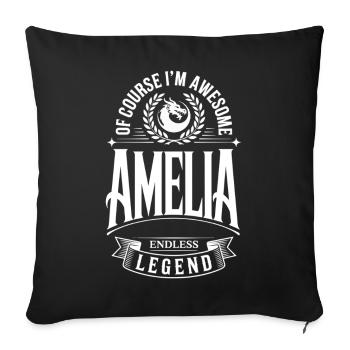 Amelia Name - The Endless Legend, Truly Awesome - Sofa pillowcase 17,3'' x 17,3'' (45 x 45 cm) - black - Front