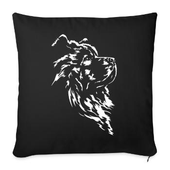 Chow Chow Silhouette Chien Wilsigns - Housse de coussin décorative 45 x 45 cm - noir - Devant
