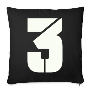 3 - Housse de coussin décorative 45 x 45 cm - noir - Devant