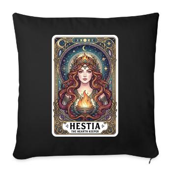 Hestia Tarot Card - Sofa pillowcase 17,3'' x 17,3'' (45 x 45 cm) - black - Front