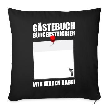Gästebuch Bürgersteigbier Ortskontrollfahrt OKF - Sofakissenbezug 45 x 45 cm - Schwarz - Vorne