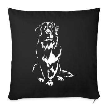 Bernese Mountain Dog « Édition Noire » - Housse de coussin décorative 45 x 45 cm - noir - Devant