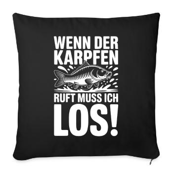 Wenn der Karpfen ruft - Sofakissenbezug 45 x 45 cm - Schwarz - Vorne