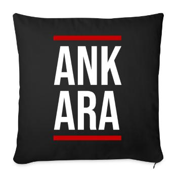 Typographie en blocs gras d’Ankara - Housse de coussin décorative 45 x 45 cm - noir - Devant