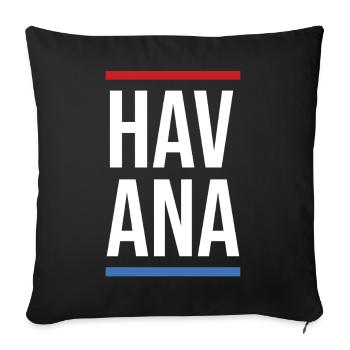 Havana Bold Mono avec des rayures rouge-bleues - Housse de coussin décorative 45 x 45 cm - noir - Devant
