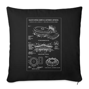 Plan de l’Arène des Soucoupes Spodek Katowice - Housse de coussin décorative 45 x 45 cm - noir - Devant