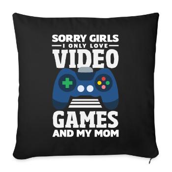 Retro Heart Valentine's Day Design Love - Sofa pillowcase 17,3'' x 17,3'' (45 x 45 cm) - black - Front
