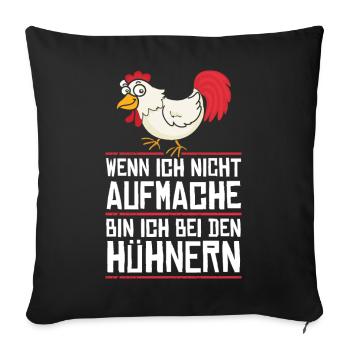Hühnerflüsterer Huhn Hühnerhalter Hühner - Sofakissenbezug 45 x 45 cm - Schwarz - Vorne
