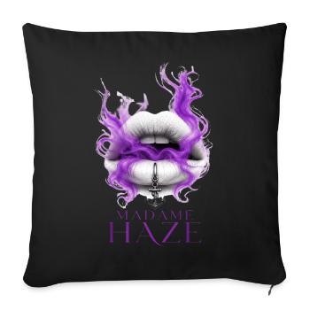 Madame Haze Kiss & Smoke | Voiles de Yarn par Cap’nKush - Housse de coussin décorative 45 x 45 cm - noir - Devant