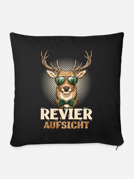 Revier Aufsicht - Sofakissenbezug 45 x 45 cm - Schwarz