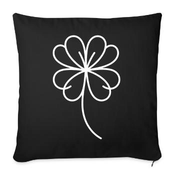 Vierblättriges Kleeblatt One Line Glückssymbol - Sofakissenbezug 45 x 45 cm - Schwarz - Vorne